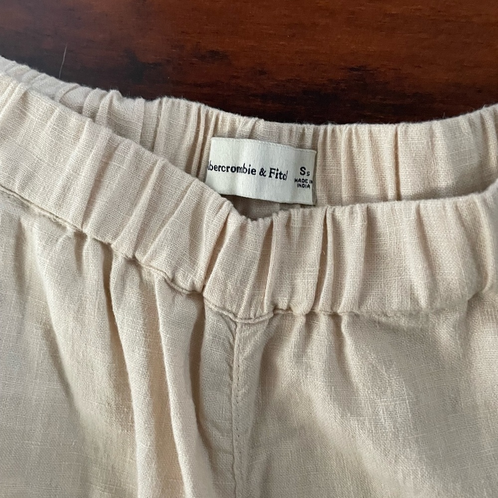 Abercrombie & Fitch Wide Leg Linen Pants